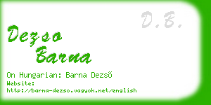 dezso barna business card